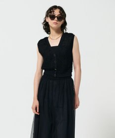 GRACE CONTINENTAL チュールフリルニットベスト