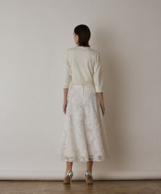 GRACE CONTINENTAL ローズ刺繍ニットカーディガン