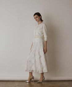 GRACE CONTINENTAL ローズ刺繍ニットカーディガン