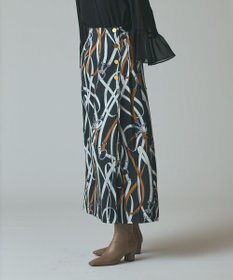 GRACE CONTINENTAL ベルトプリントアシメプリーツスカート