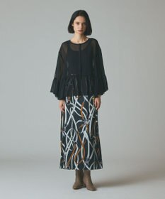 GRACE CONTINENTAL ベルトプリントアシメプリーツスカート