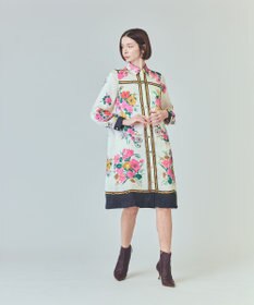 GRACE CONTINENTAL ボタニカルスカーフプリントワンピース