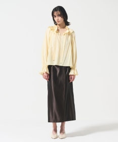 GRACE CONTINENTAL フリルカラーシアーカフタンブラウス