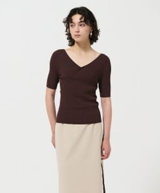 GRACE CONTINENTAL リブカシュクールニットトップ