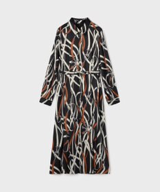 GRACE CONTINENTAL ベルトプリントシャツドレス