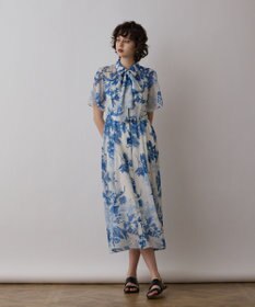 GRACE CONTINENTAL シャドーフラワープリントワンピース