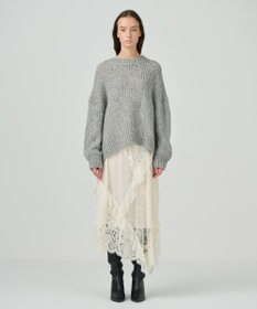 GRACE CONTINENTAL シフォントリミングレーススカート キナリ