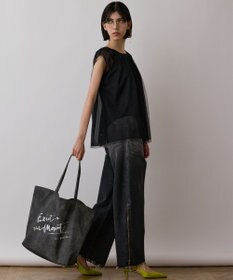 GRACE CONTINENTAL ロゴレザートート チャコール