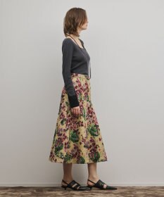 GRACE CONTINENTAL フラワージャガードフレアスカート