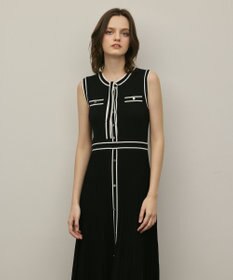 GRACE CONTINENTAL バイカラーボウタイニットワンピース