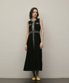 GRACE CONTINENTAL バイカラーボウタイニットワンピース