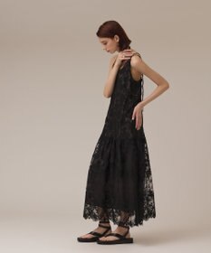 GRACE CONTINENTAL ロゴ刺繍レースワンピース