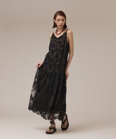 GRACE CONTINENTAL ロゴ刺繍レースワンピース
