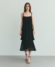 GRACE CONTINENTAL シフォンケープドレス