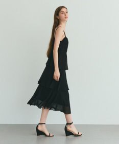 GRACE CONTINENTAL シフォンケープドレス