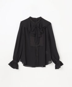 GRACE CONTINENTAL シアーラッフルカラーブラウス