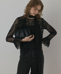GRACE CONTINENTAL レースボウタイブラウス ブラック