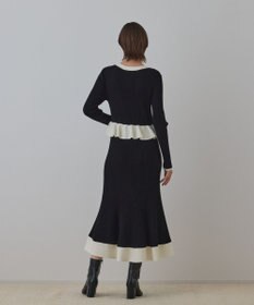 GRACE CONTINENTAL バイカラーニットワンピース