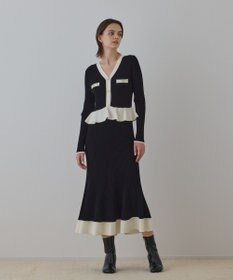 GRACE CONTINENTAL バイカラーニットワンピース