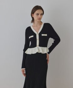 GRACE CONTINENTAL バイカラーニットワンピース