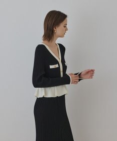 GRACE CONTINENTAL バイカラーニットワンピース