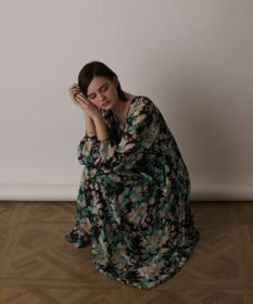 GRACE CONTINENTAL フラワープリントカフタンドレス