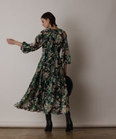 GRACE CONTINENTAL フラワープリントカフタンドレス