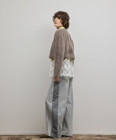 GRACE CONTINENTAL フェザーショートニットカーディガン