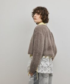 GRACE CONTINENTAL フェザーショートニットカーディガン