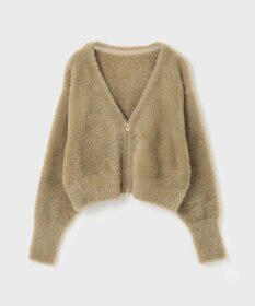 GRACE CONTINENTAL フェザーzipニットカーディガン
