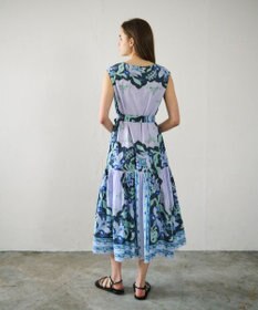 GRACE CONTINENTAL フレームプリントギャザーワンピース