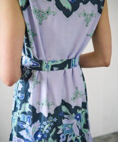 GRACE CONTINENTAL フレームプリントギャザーワンピース