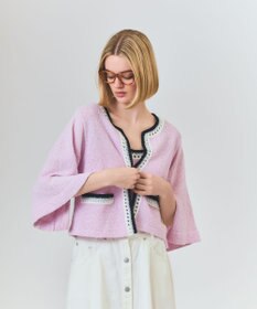 GRACE CONTINENTAL ツイーディーニットカーディガン