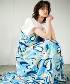 GRACE CONTINENTAL キカバードプリントワンピース ブルー