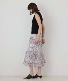 GRACE CONTINENTAL フラワープリントフリルスカート