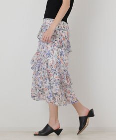 GRACE CONTINENTAL フラワープリントフリルスカート