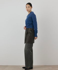 GRACE CONTINENTAL フェイクレザーラップスカート