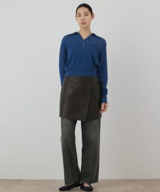 GRACE CONTINENTAL フェイクレザーラップスカート