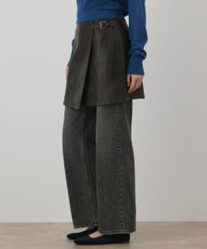 GRACE CONTINENTAL フェイクレザーラップスカート
