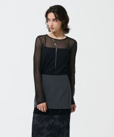 GRACE CONTINENTAL シアークルーニットトップ