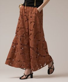 GRACE CONTINENTAL カットワークバギーパンツ