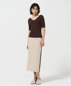 GRACE CONTINENTAL リブカシュクールニットトップ