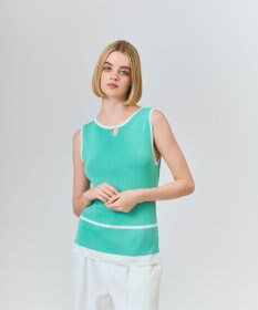 GRACE CONTINENTAL ラインニットノースリーブ