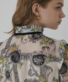 GRACE CONTINENTAL オーナメントフラワープリントワンピース