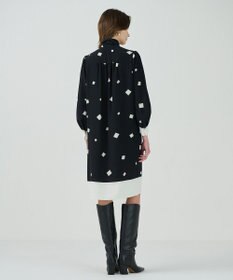 GRACE CONTINENTAL スクエアバイカラードレス