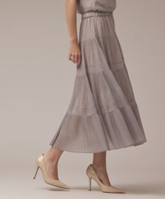 GRACE CONTINENTAL プリーツティアードスカート ベージュ