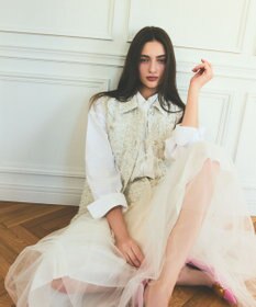 GRACE CONTINENTAL ツイードカバーオールジレ