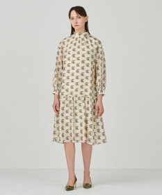 GRACE CONTINENTAL シルクモノグラムドレス