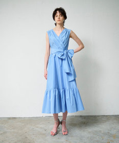 GRACE CONTINENTAL ライトタフタドレス ブルー