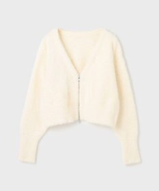 GRACE CONTINENTAL フェザーzipニットカーディガン
